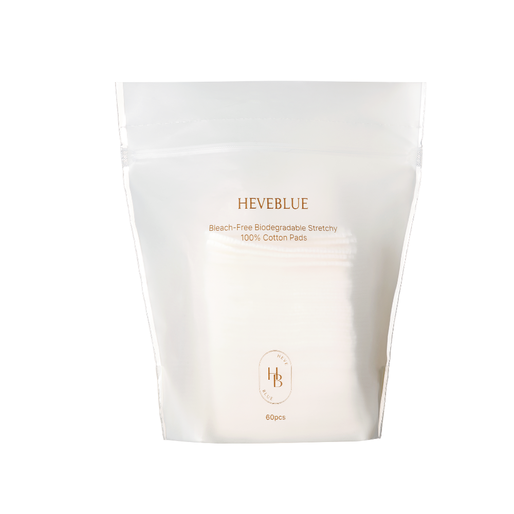 [HEVEBLUE] Bleach-free Biodegradable Stretchy 100% Cotton Pads
