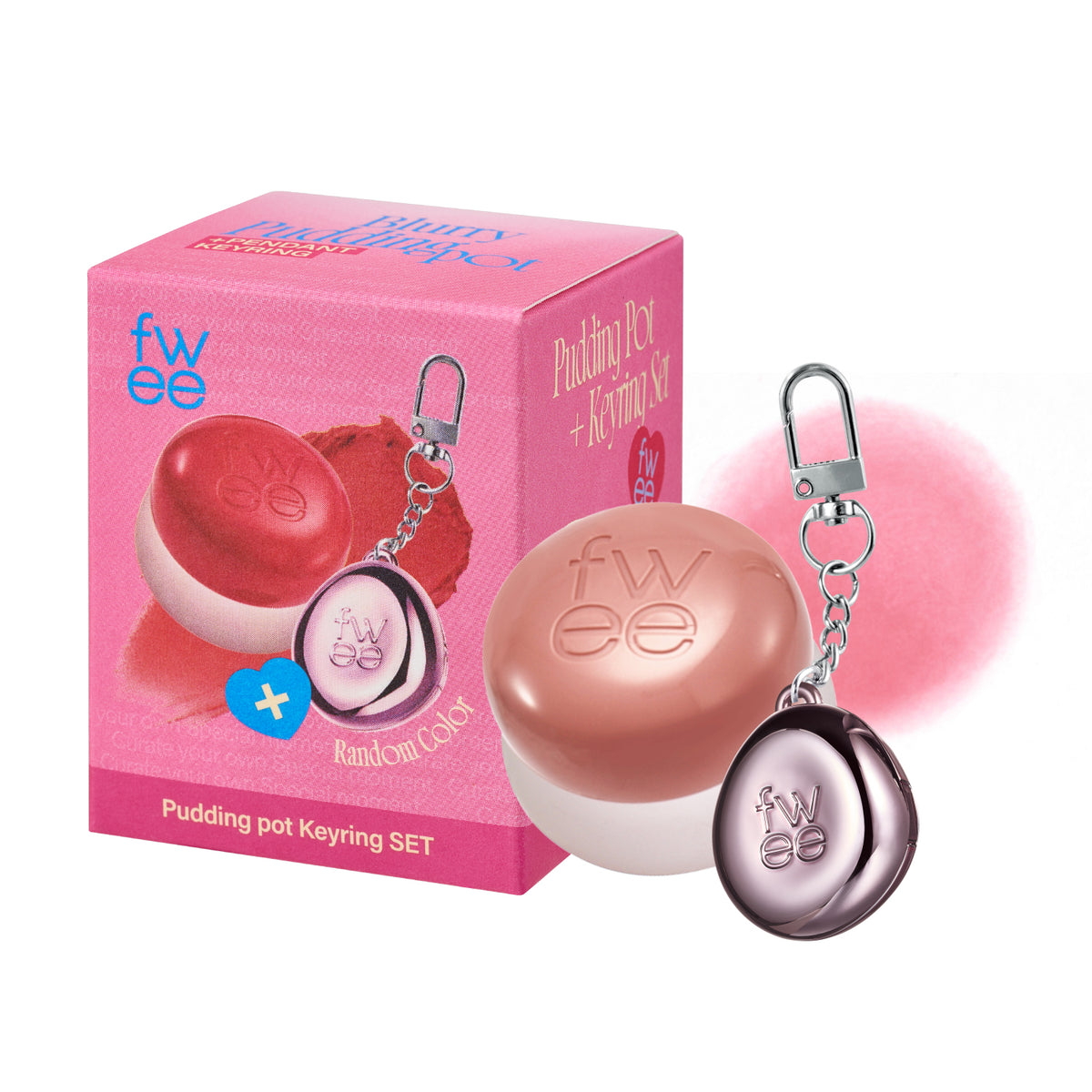 [fwee] Lip & Cheek Blurry Pudding Pot + Pendant Keyring